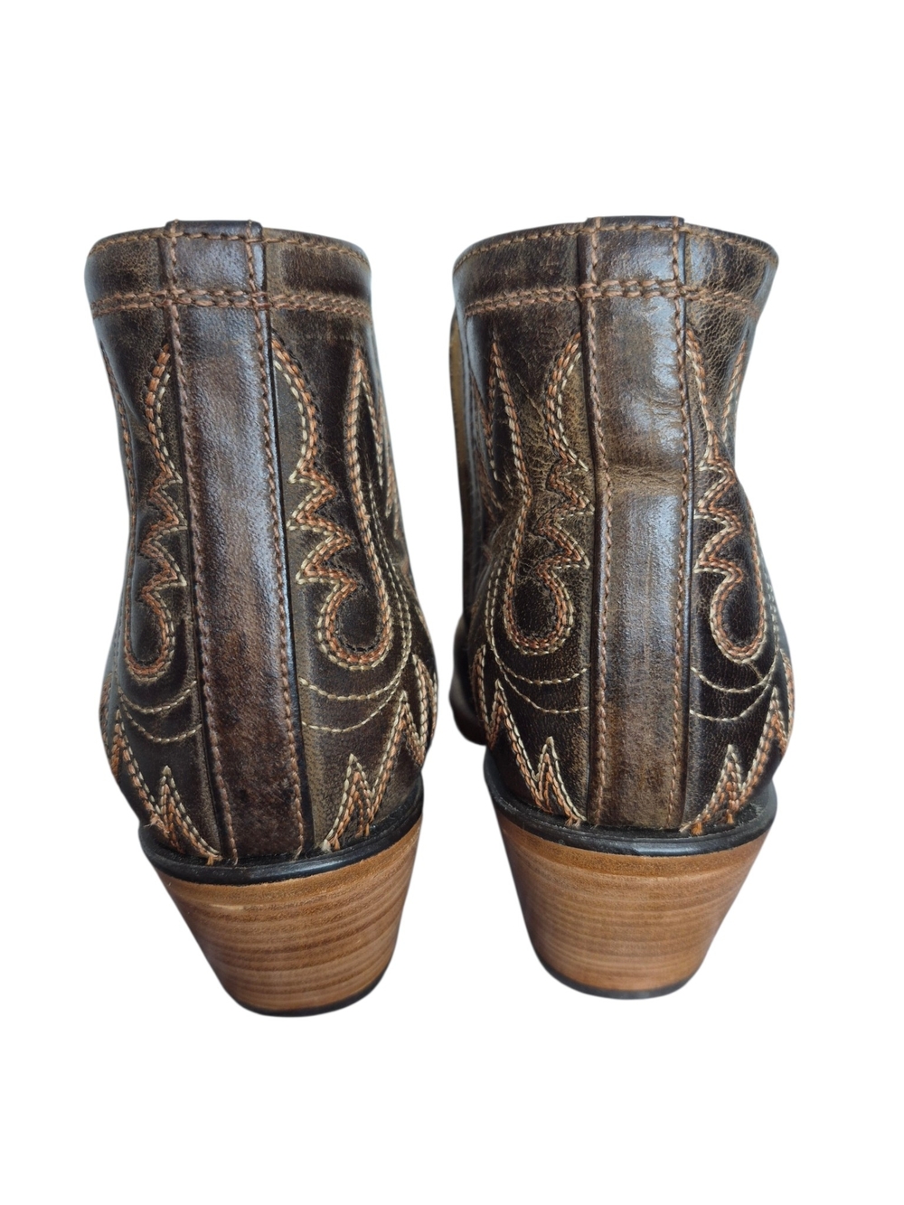 Ariat Dixon Western Cutout Leather Ankle Boots Embroidered Womens 7.5 B - Picture 6 of 10